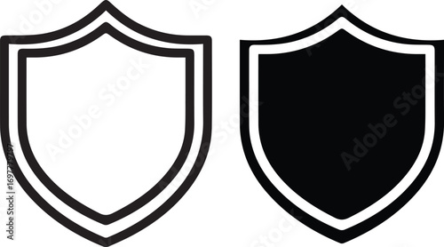 Shield, security, protection, guard, heraldic emblem, coat of arms, icon, logo, symbol, silhouette