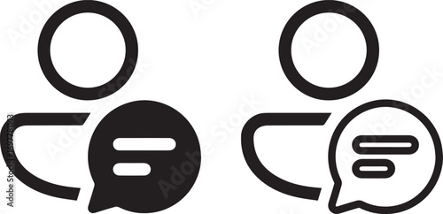 Simple icons, conversation bubbles, symbols, design, geometric shapes, human silhouettes, social interaction, user interface