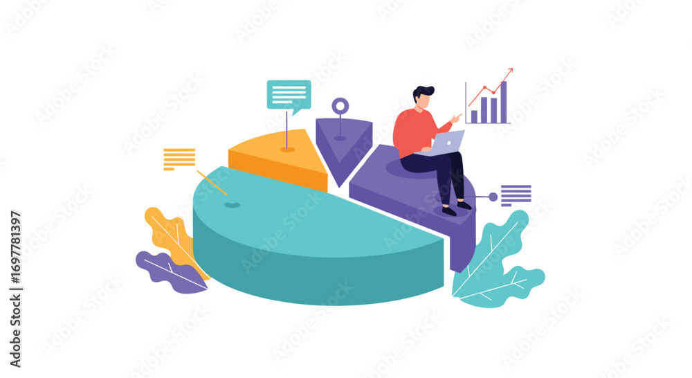 Fototapeta premium Analyzing data visualization for business intelligence and strategic decision making for growth