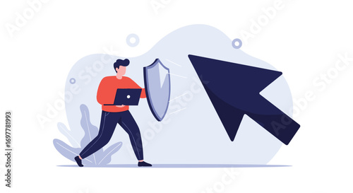 Cyber security protection against online threats digital shield defending against malicious attacks