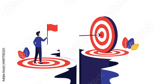 Visualizing strategic planning goals and objectives achievement through teamwork and dedication