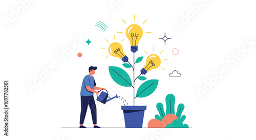 Nurturing growth and ideas like a thriving plant for a successful future