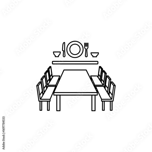 Dining hall icon flat vector design.