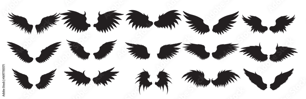 Obraz premium devil wings silhouette vector illustration