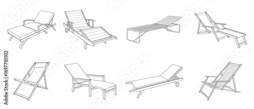 deck chair vector illustration