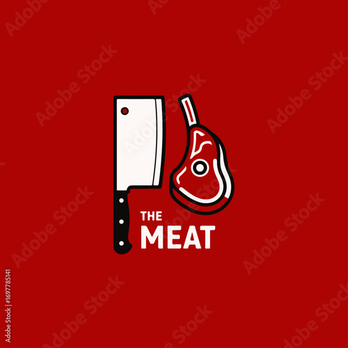 Meat shop icon flat vector design.