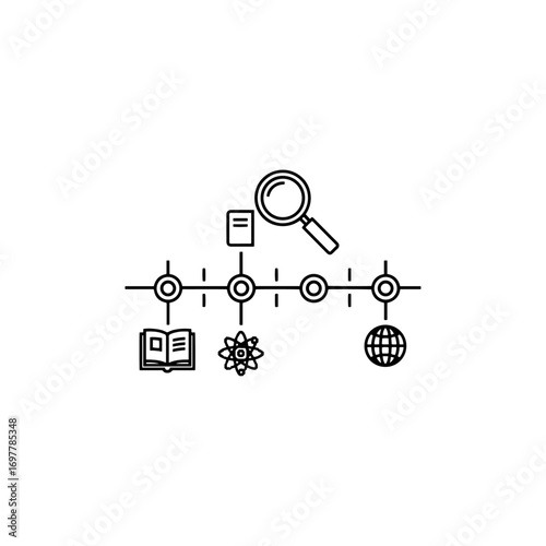 Research icon flat vector design.