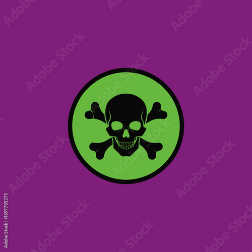 Poison logo icon flat vector design.