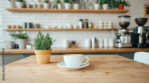 Wallpaper Mural sketching and drawing in a cozy cafe workspace surrounded by coffee paraphernalia cups shelves and decorative plants creating an inspiring creative and productive environment Torontodigital.ca