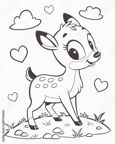 Adorable Fawn Coloring Page A Delightful Coloring Adventure for Kids and Adults