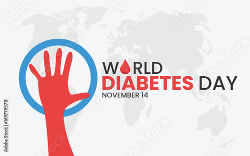 World Diabetes Day. Diabetes celebrated every year on November 14. Banner poster and background.