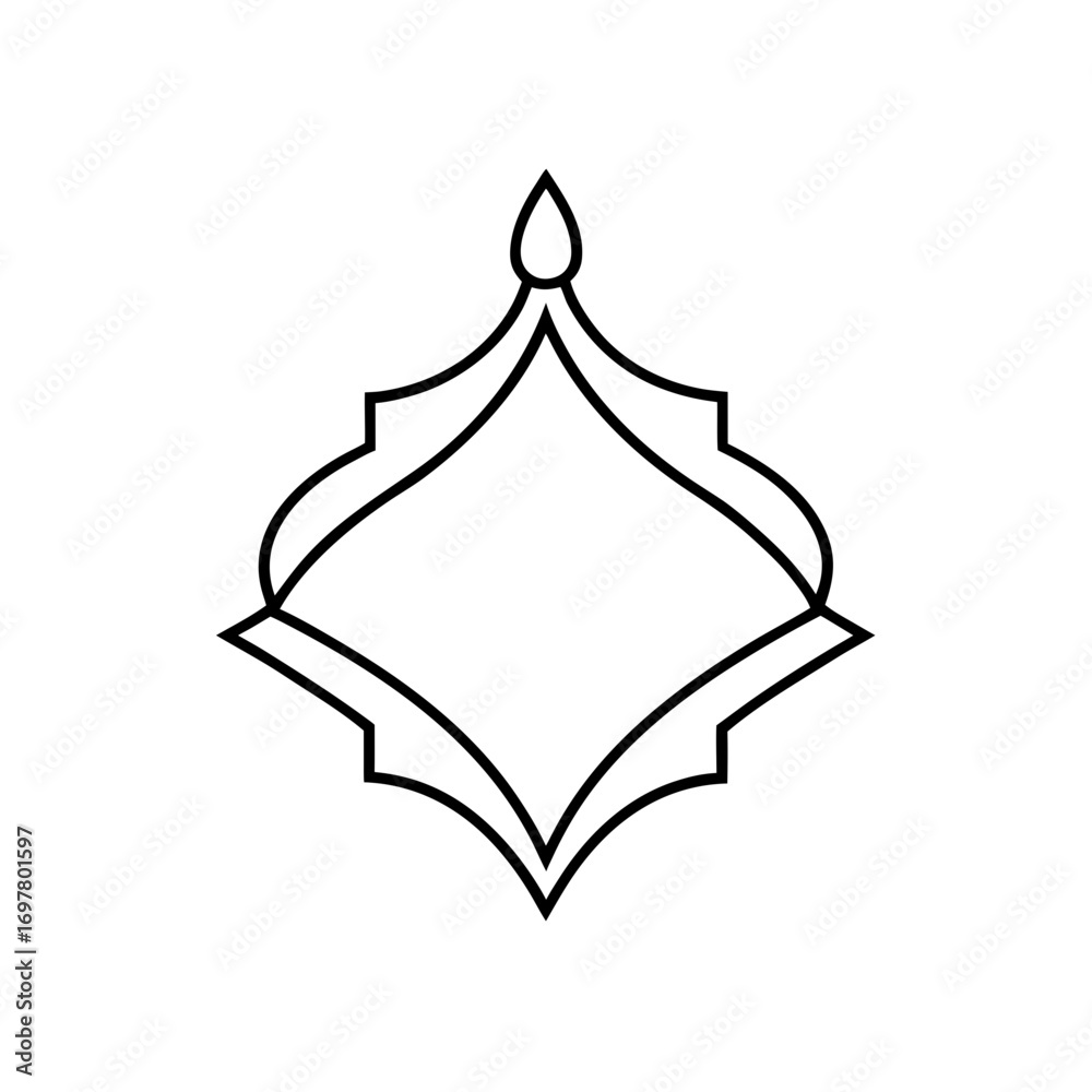 Obraz premium Abstract outline of a decorative element on transparent background