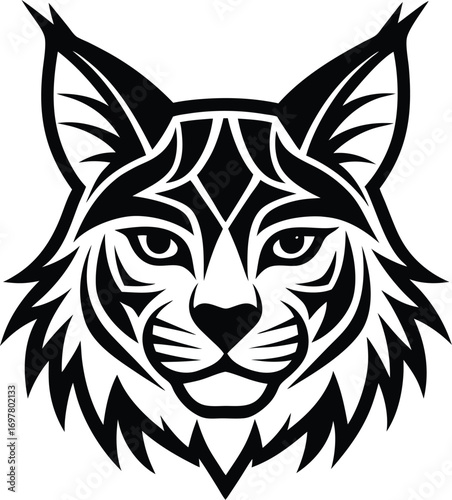 a minimalist vector logo of a lynx head  defined b.eps