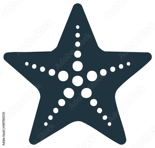 Starfish illustration with white circular design simple minimalistic ocean life