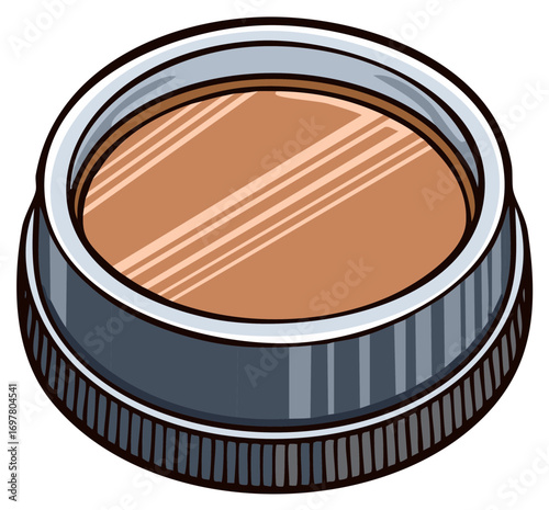 Illustration of a stylized lens filter for a camera or other photographic equipment.