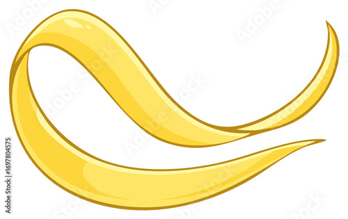 Animated Yellow Ribbon Curve Swoosh Graphic Element Design for Decoration and Embellishment Projects