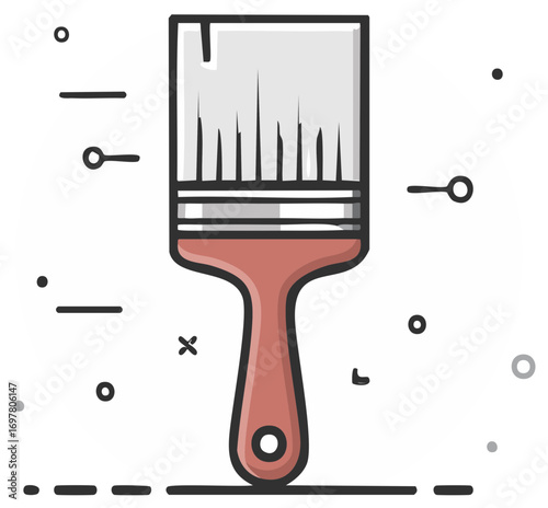 Modern vector icon of a paintbrush tool for painting decorating and creative projects