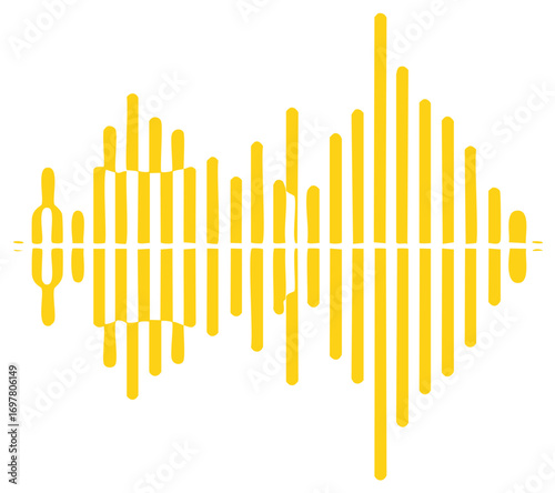 Vibrant Yellow Soundwave Vector Graphics for Audio Visualizations
