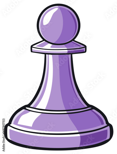 Isolated Purple Chess Pawn Vector Illustration Strategic Game Piece Design