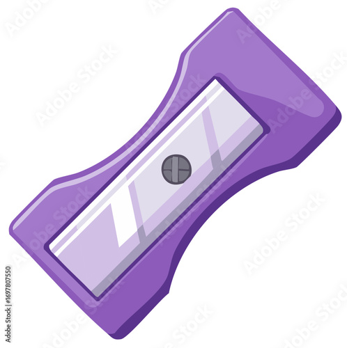 Rectangular Light Purple Pencil Sharpener - Manual Tool for Sharpening Pencils