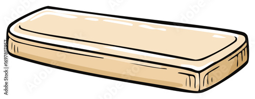 Rectangular sponge bath illustration is great for cleaning or scrubbing in a bathing or hygiene concept drawing
