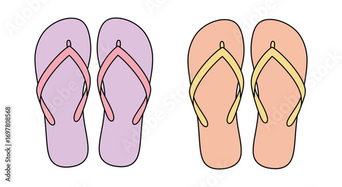 colorful flip flops arranged neatly side by side
