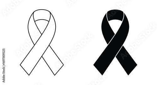 white and black awareness ribbons symbolizing support solidarity