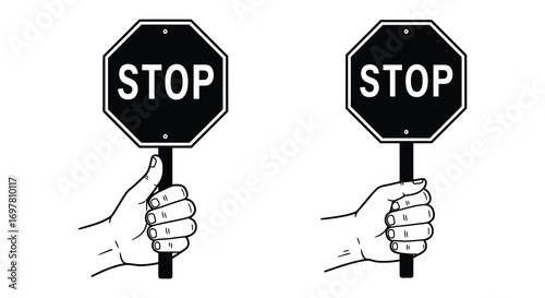 a hand holding a stop sign illustration