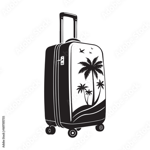 Minimalist Travel Luggage Silhouette Icon