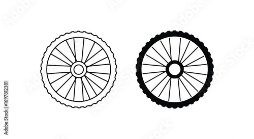 two bicycle wheels side by side showing different spoke designs