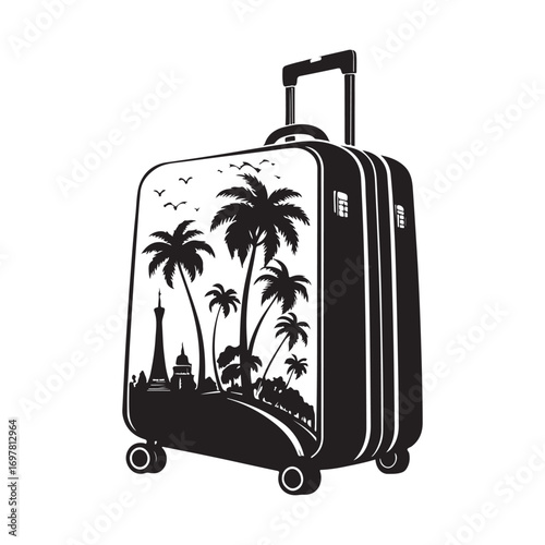Minimalist Travel Luggage Silhouette Icon