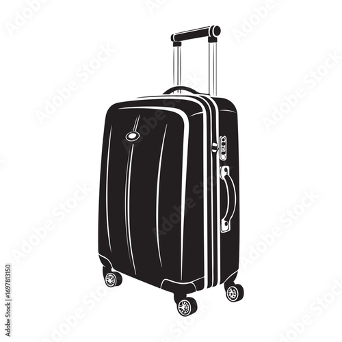 Minimalist Travel Luggage Silhouette Icon