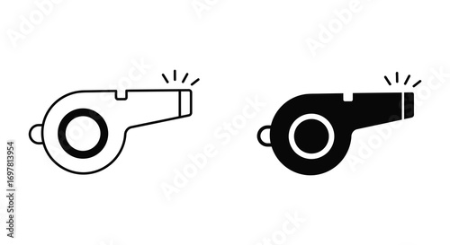 a simple illustration of two whistles side by side