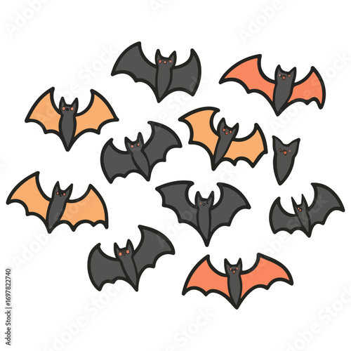 bat, animal, halloween, festival, decoration, vector, transparent background, horror, night, wings, wing, scary, dracula, vampire, dark, bats, a group of bats, icon, october, celebration, autumn