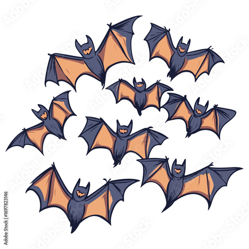 bat, animal, halloween, festival, decoration, vector, transparent background, horror, night, wings, wing, scary, dracula, vampire, dark, bats, a group of bats, icon, october, celebration, autumn