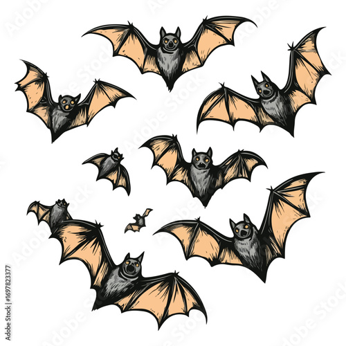 bat, animal, halloween, festival, decoration, vector, transparent background, horror, night, wings, wing, scary, dracula, vampire, dark, bats, a group of bats, icon, october, celebration, autumn