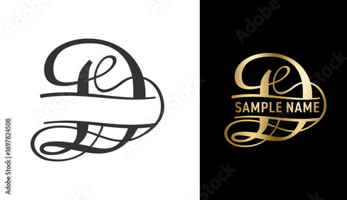 Split monogram logo template - elegant D letter