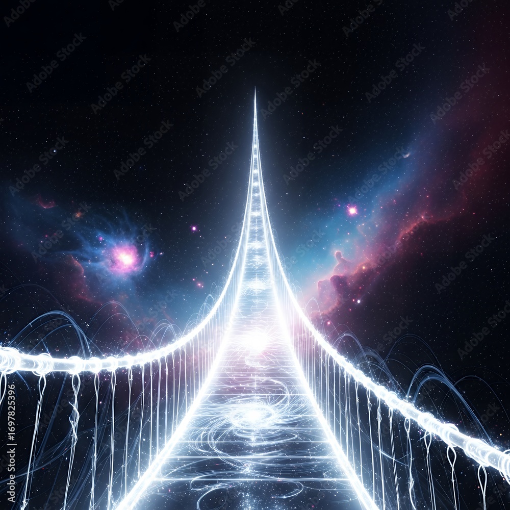 Obraz premium Futuristic light bridge digital art