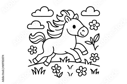 Horse Coloring Page for Kids