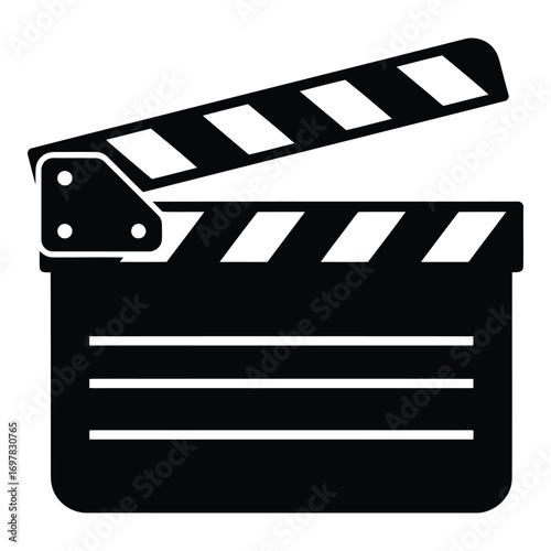 Iconic film clapperboard graphic representing cinema production and movie making industry vector