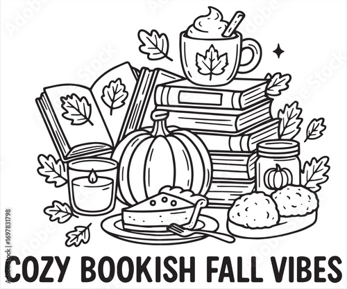 Cozy Bookish Fall Vibes with Pumpkin and Coffee