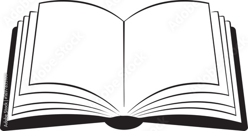 PrintOpen book blank pages illustration vector graphic design template art