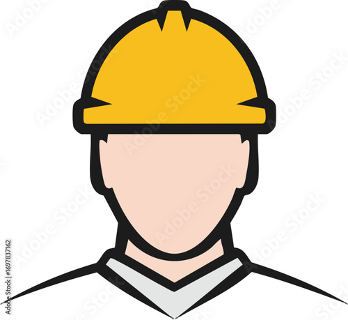 Construction worker hardhat safety helmet engineer builder icon avatar vector