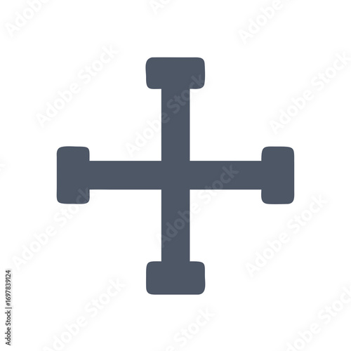 silver cross on white background