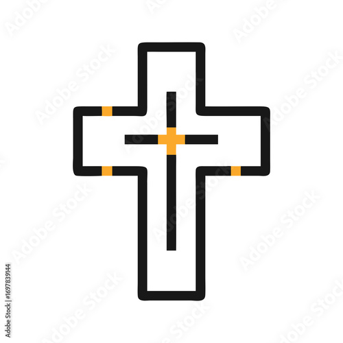 cross on a white