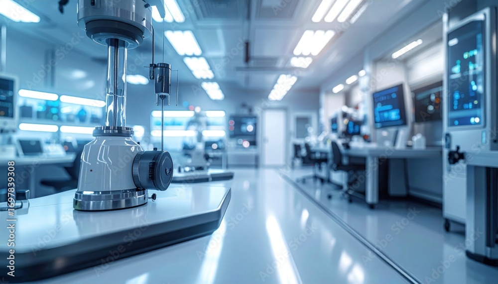 Fototapeta premium Laboratory with Scientific Equipment and Monitors