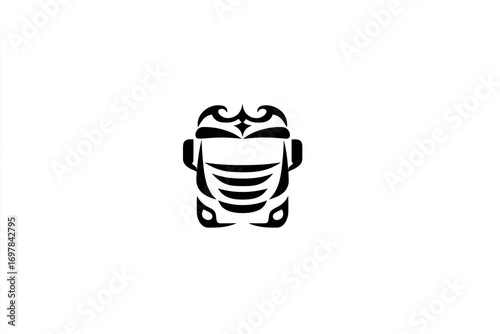 Black and white stylized truck graphic