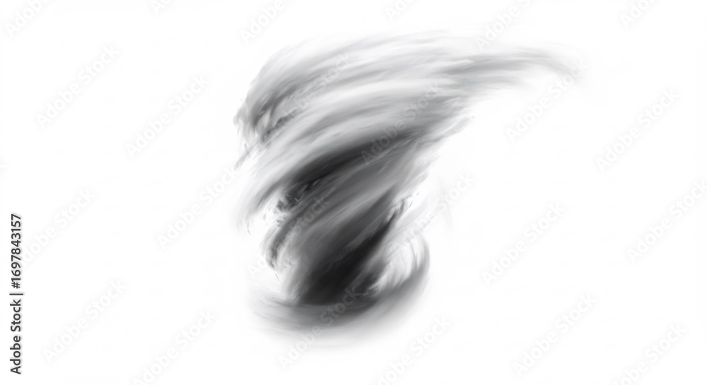 Obraz premium Abstract swirling grey vortex powerfully rendered with soft light. AI Generated