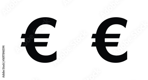 two euro symbols side by side on white background