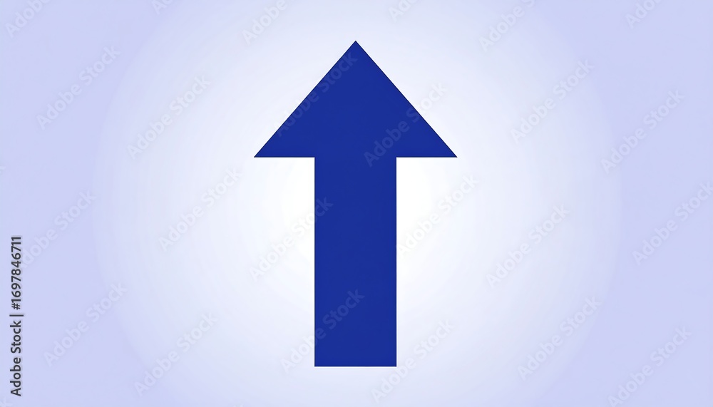 Fototapeta premium Blue arrow pointing up